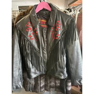 Hot Leathers women’s black friinge jacket